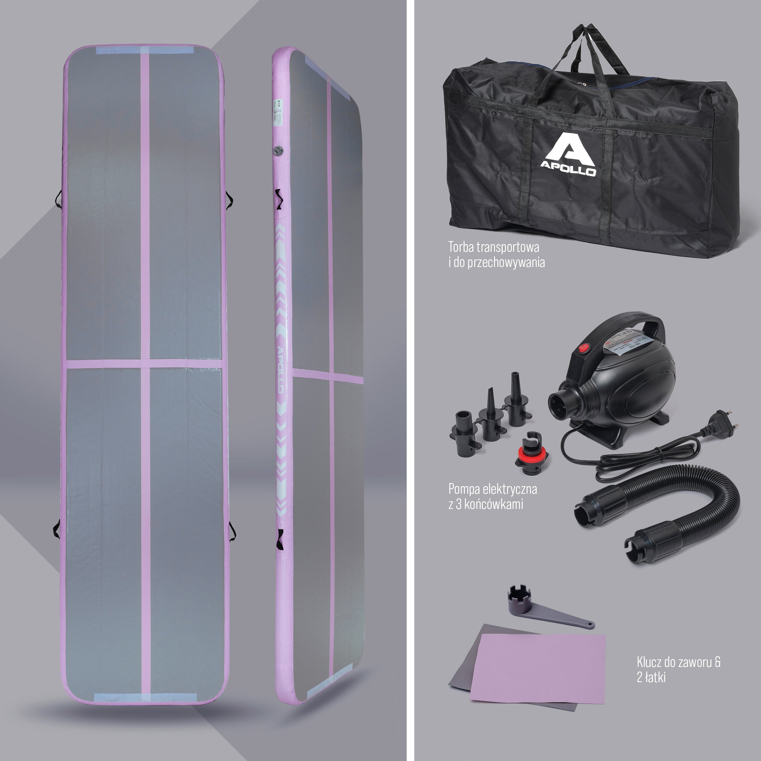 Apollo Funsport PL - Air Mat Pro - Mata powietrzna - Różowy 300x100x10