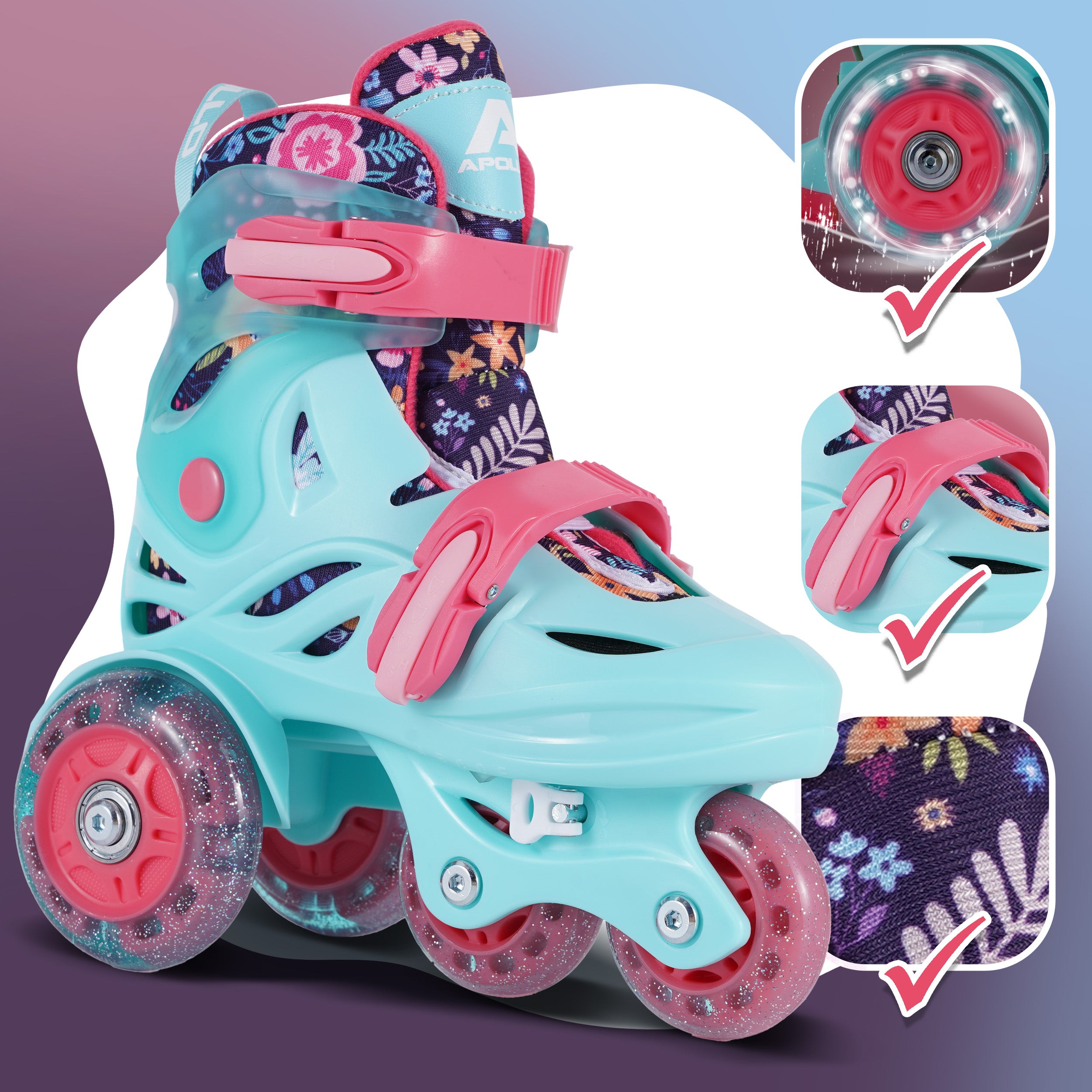 Apollo Kids My 1st Skates regulowane wrotki dla dzieci, rozmiar 26-30 Miętowy