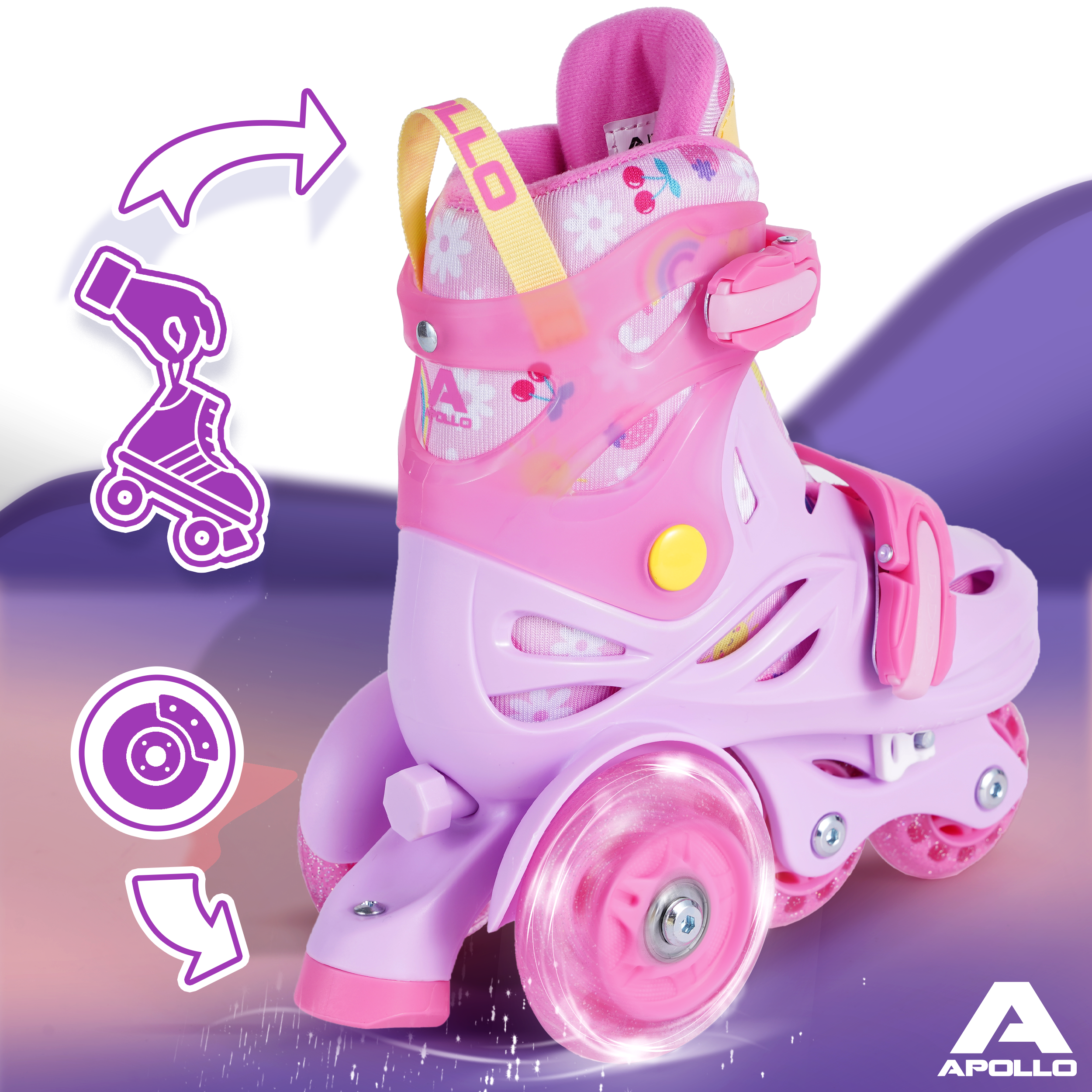 Apollo Kids My 1st Skates regulowane wrotki dla dzieci, rozmiar 26-30 Różowy