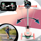 Apollo Funsport PL - Hulajnoga dziecięca Apollo Whizzie LED, składana hulajnoga dziecięca, trójkołowy skuter z regulacją wysokości dla dzieci w wieku od 3 lat, efekt LED w kołach, kierownicy i platformie - Flamingo