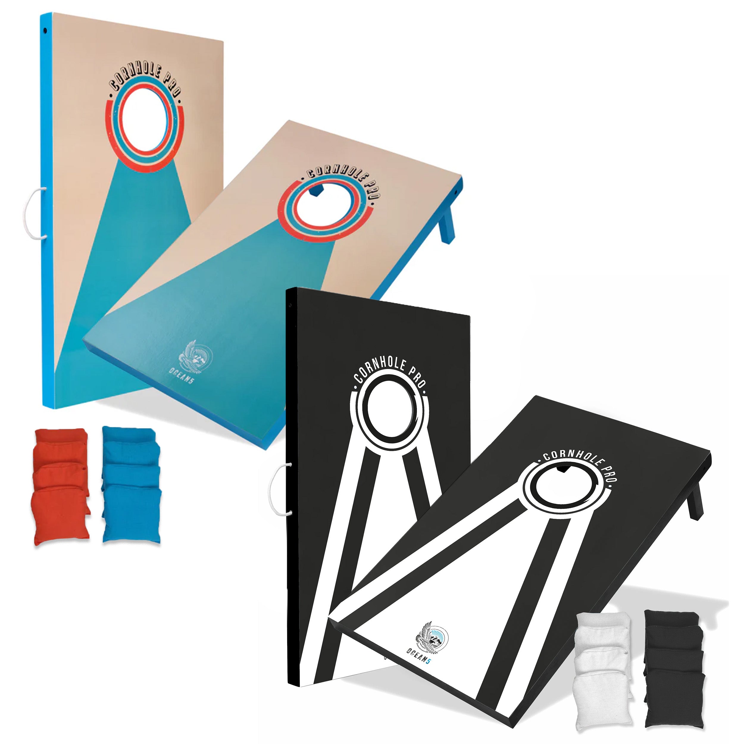 Ocean 5 - Cornhole Pro - duża gra w rzucanie woreczków, gra na świeżym powietrzu, gra w rzucanie -