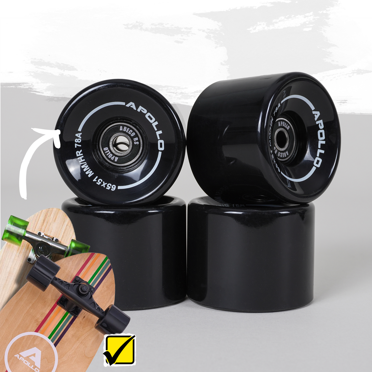 Apollo Funsport PL - Kółka Apollo Black do Longboarda i Skateboarda - Pink - 70 x 51