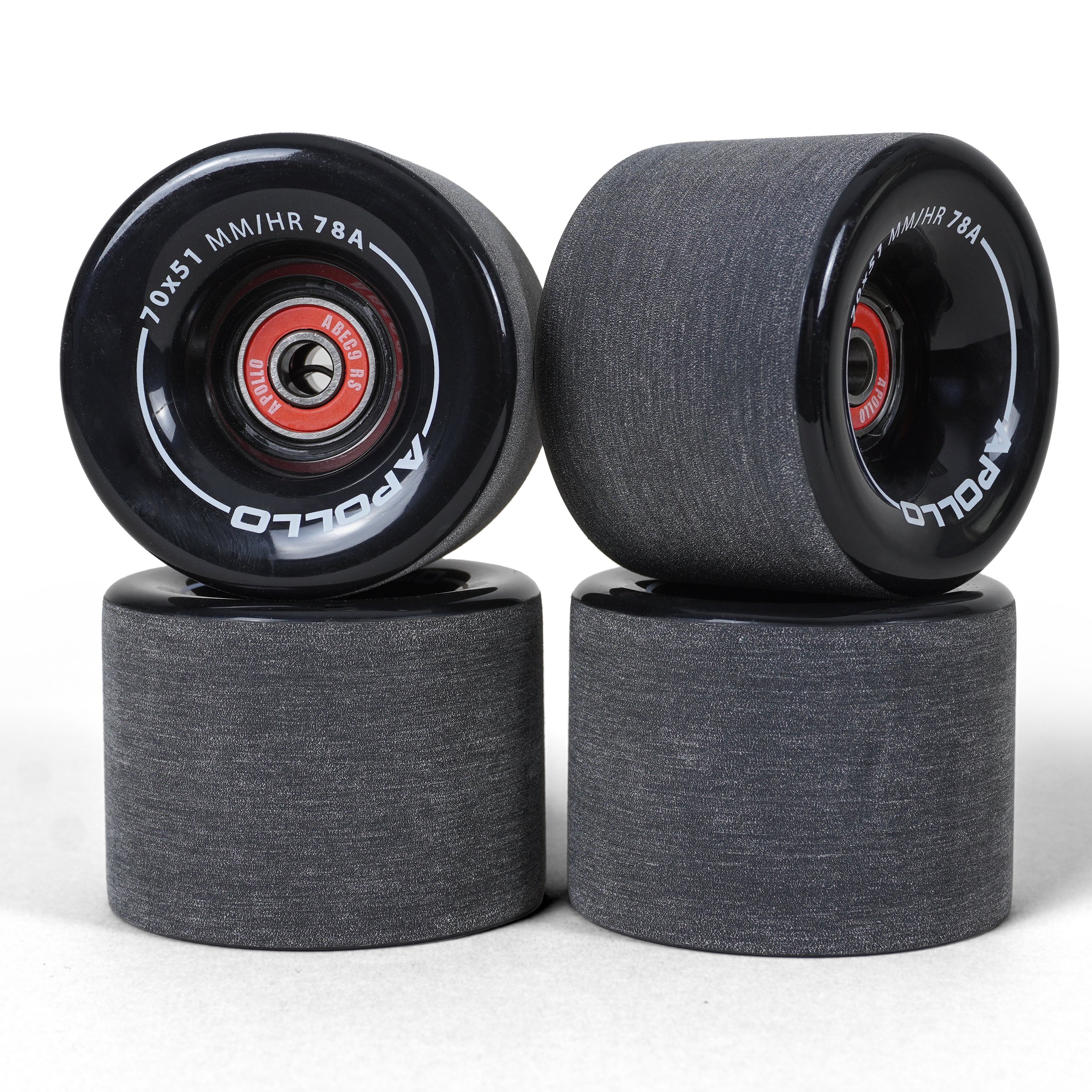 Apollo Funsport PL - Kółka Apollo Black do Longboarda i Skateboarda - Black - 70 x 51