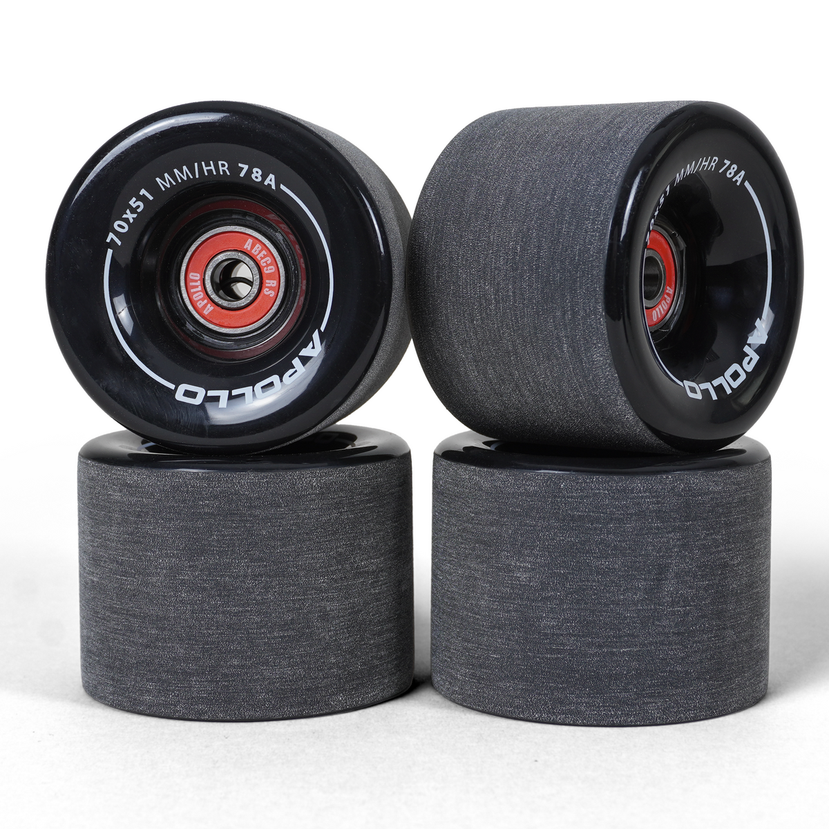 Apollo Funsport PL - Kółka Apollo Black do Longboarda i Skateboarda - Black - 70 x 51